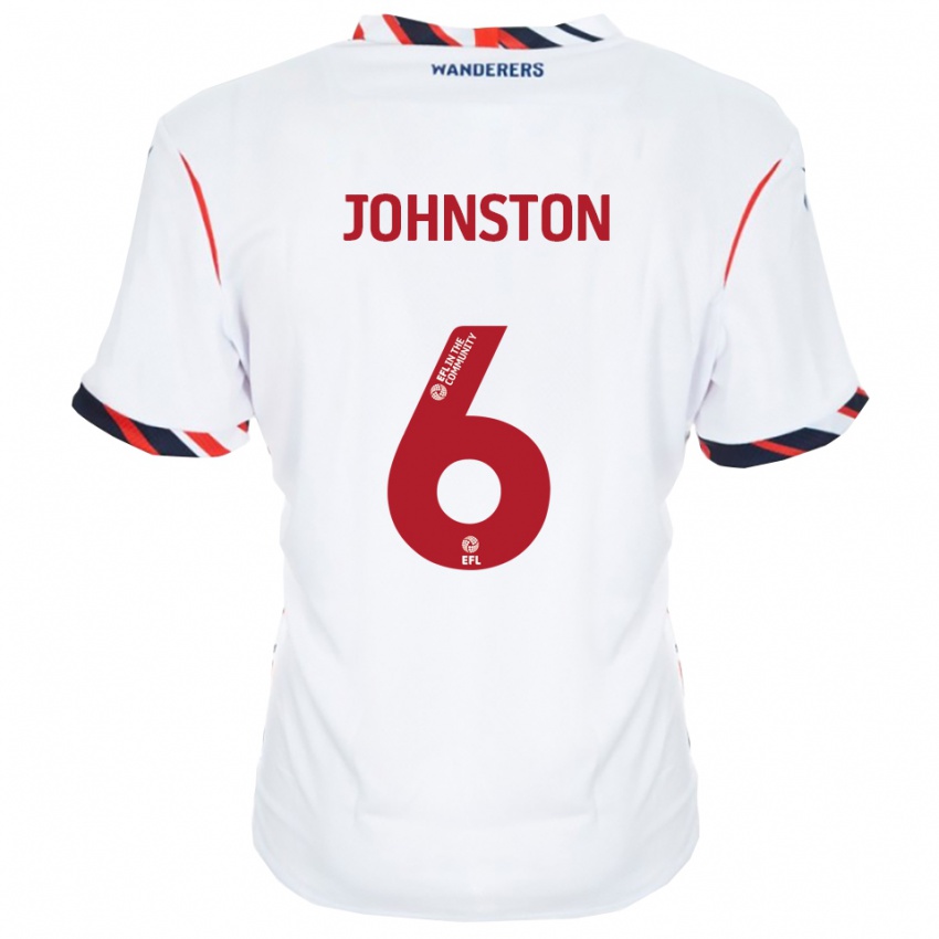 גברים George Johnston #6 לבן אדום ג'רזי ביתית 2025/26 חולצה קצרה