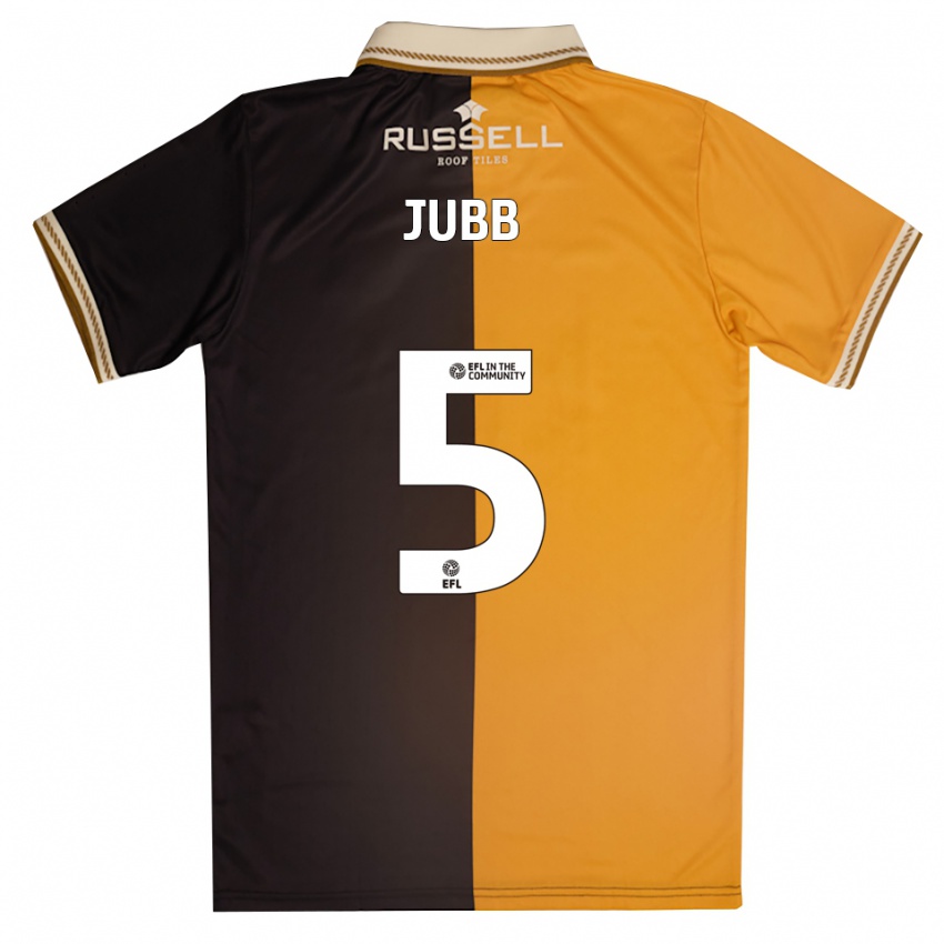 גברים Katie Jubb #5 צהוב שחור ג'רזי ביתית 2025/26 חולצה קצרה