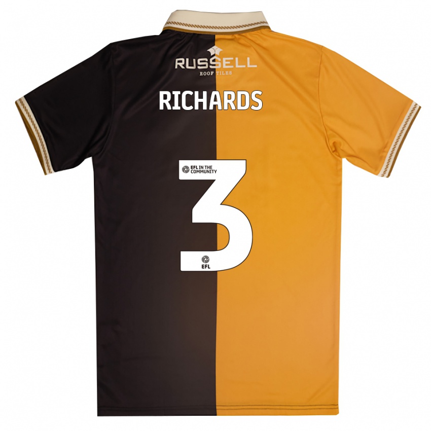 גברים סופי ריצ׳רדס #3 צהוב שחור ג'רזי ביתית 2025/26 חולצה קצרה