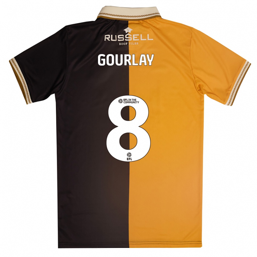 גברים Elisha Gourlay #8 צהוב שחור ג'רזי ביתית 2025/26 חולצה קצרה