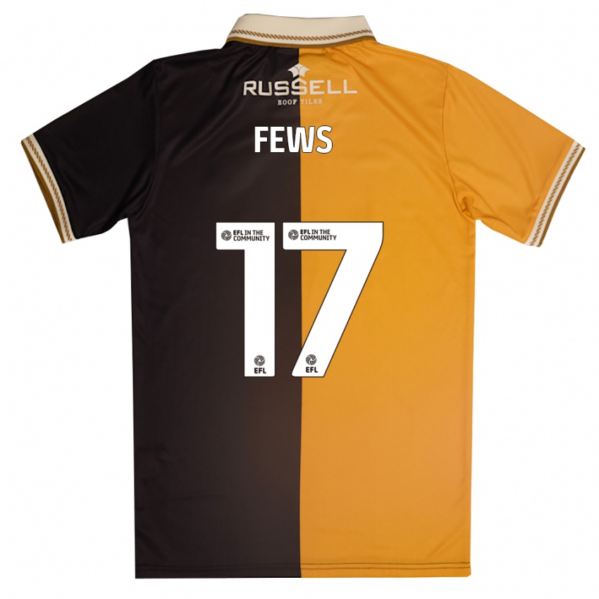 גברים Maddie Fews #17 צהוב שחור ג'רזי ביתית 2025/26 חולצה קצרה