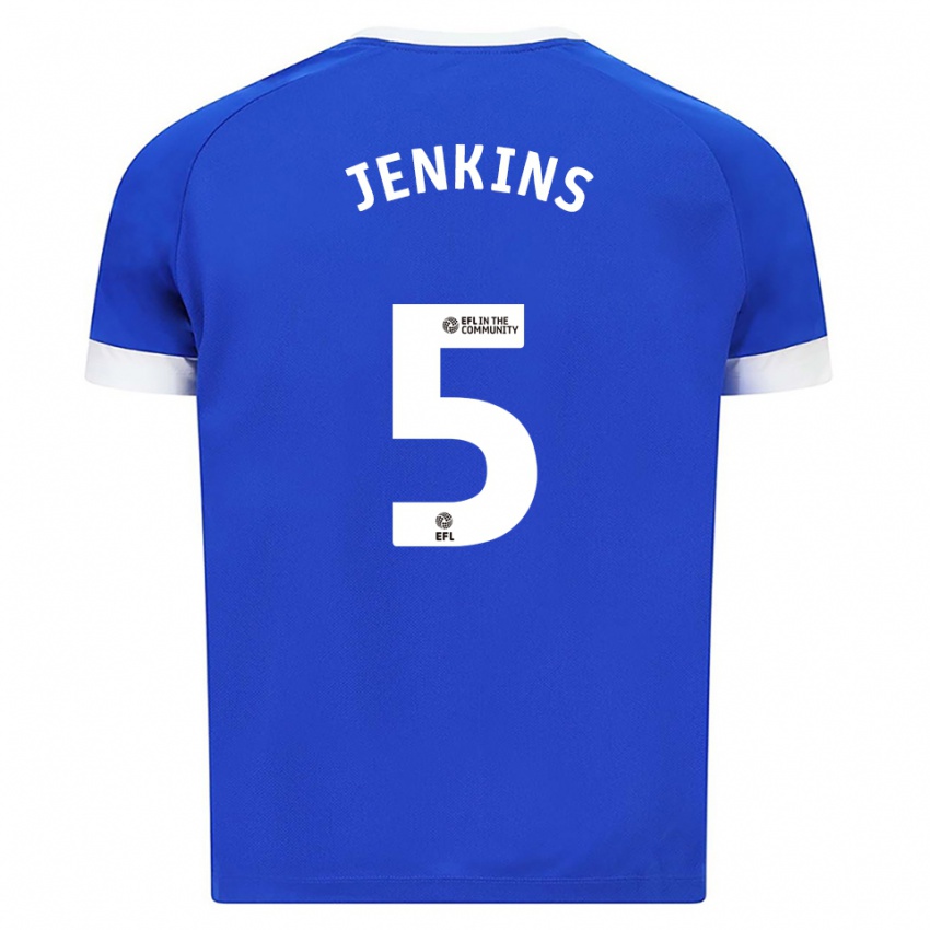 גברים נייבה ג'נקינס #5 כחול לבן ג'רזי ביתית 2025/26 חולצה קצרה