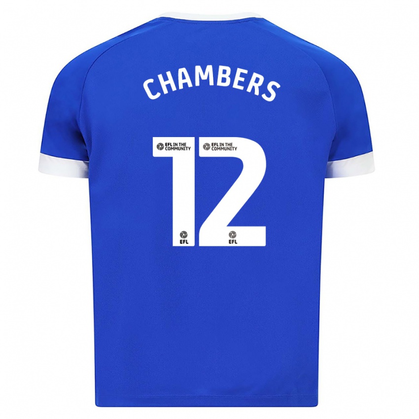 גברים קאלום צ'יימברס #12 כחול לבן ג'רזי ביתית 2025/26 חולצה קצרה