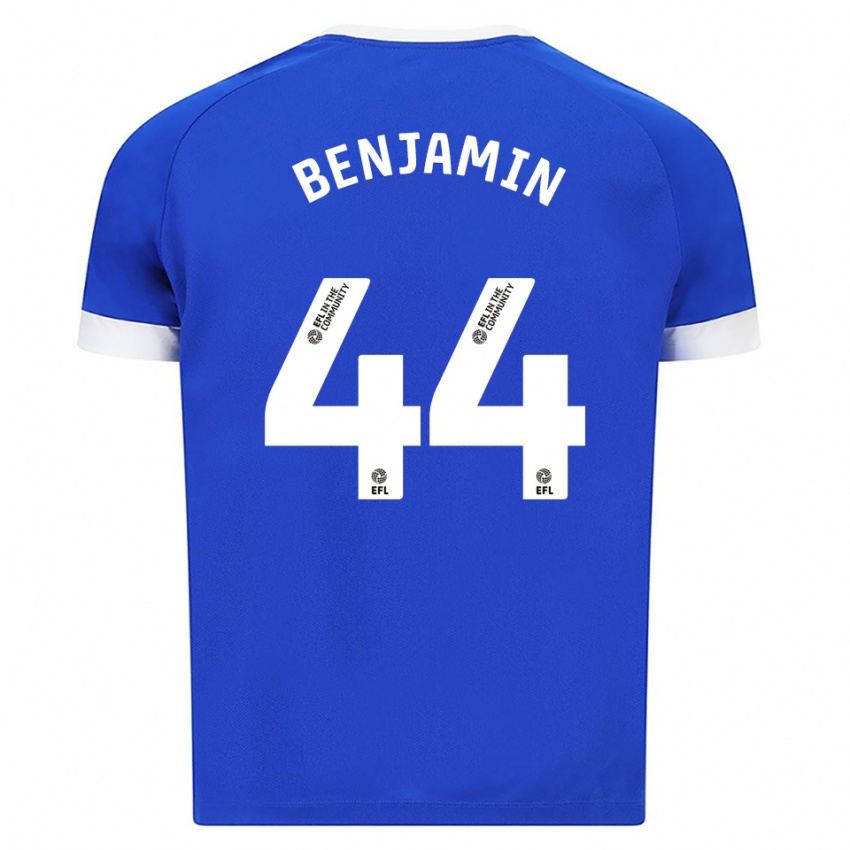גברים חאווייר בנג'מין #44 כחול לבן ג'רזי ביתית 2025/26 חולצה קצרה