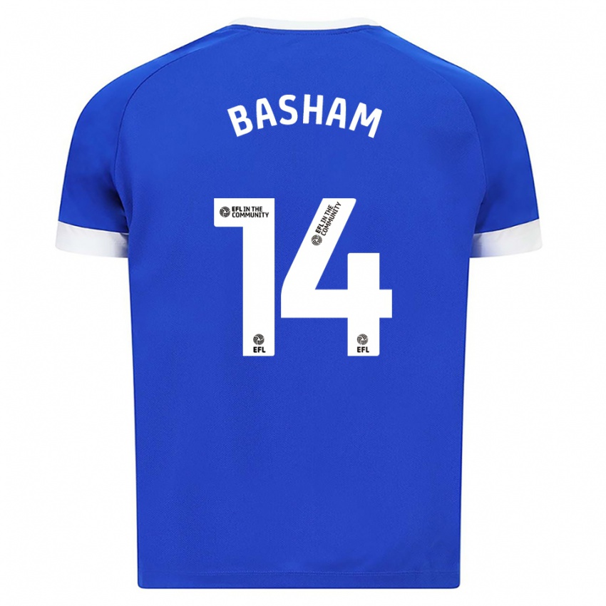 גברים Olivia Basham #14 כחול לבן ג'רזי ביתית 2025/26 חולצה קצרה גברים Olivia Basham #14 כחול לבן ג'רזי ביתית 2025/26 חולצה קצרה