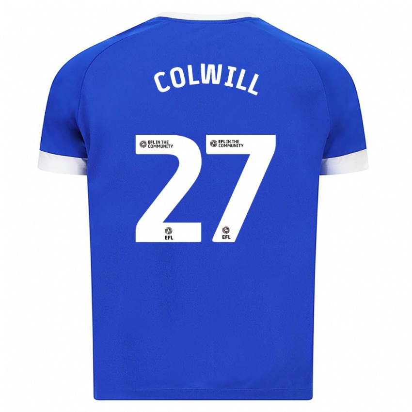 גברים ג'ואל קולוויל #27 כחול לבן ג'רזי ביתית 2025/26 חולצה קצרה גברים ג'ואל קולוויל #27 כחול לבן ג'רזי ביתית 2025/26 חולצה קצרה