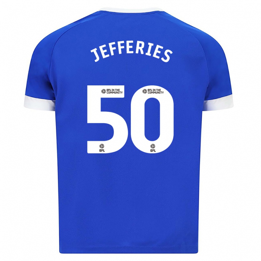 גברים איזק ג׳פריס #50 כחול לבן ג'רזי ביתית 2025/26 חולצה קצרה