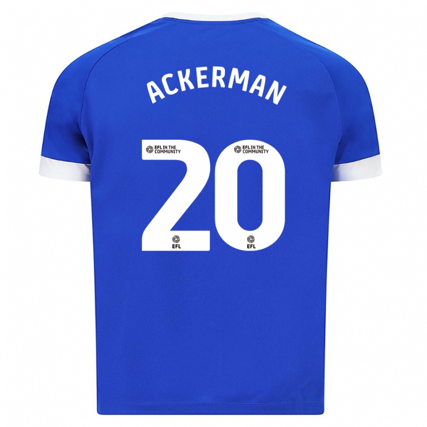 גברים Mali Ackerman #20 כחול לבן ג'רזי ביתית 2025/26 חולצה קצרה