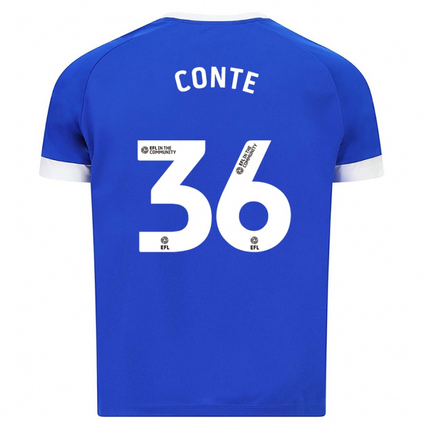 גברים רחים קונטה #36 כחול לבן ג'רזי ביתית 2025/26 חולצה קצרה