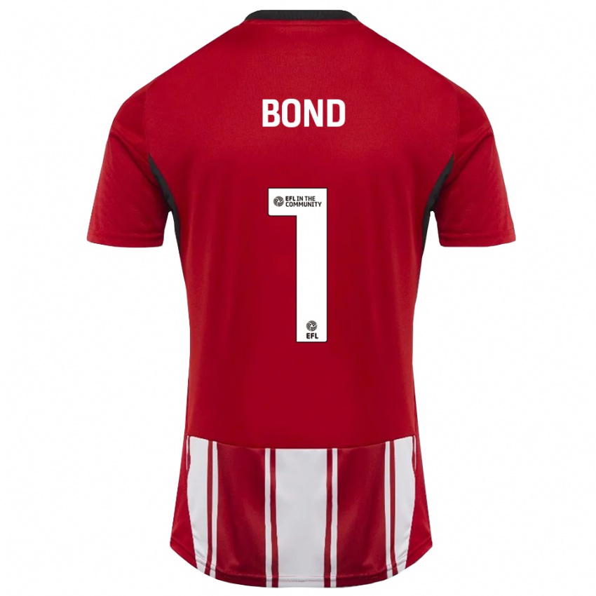 גברים Abbi Bond #1 אדום לבן שחור ג'רזי ביתית 2025/26 חולצה קצרה