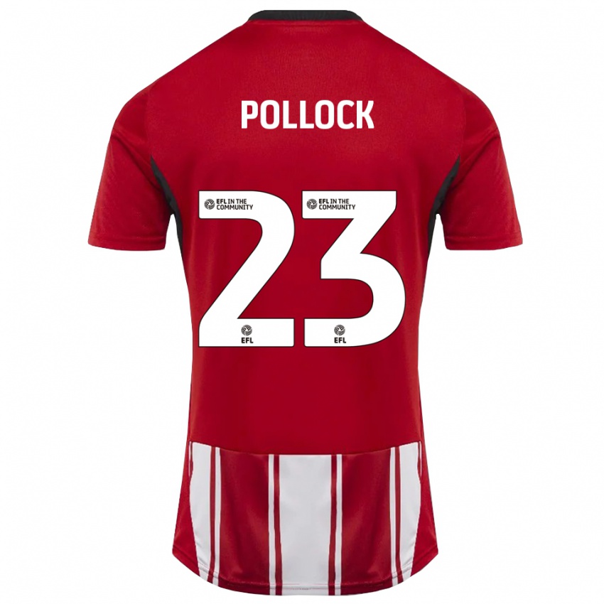 גברים Amber Pollock #23 אדום לבן שחור ג'רזי ביתית 2025/26 חולצה קצרה