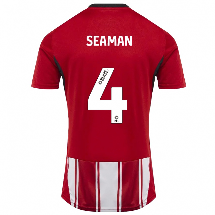 גברים Jaydee Seaman #4 אדום לבן שחור ג'רזי ביתית 2025/26 חולצה קצרה