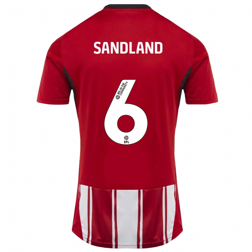 גברים ג׳ס סנדלנד #6 אדום לבן שחור ג'רזי ביתית 2025/26 חולצה קצרה