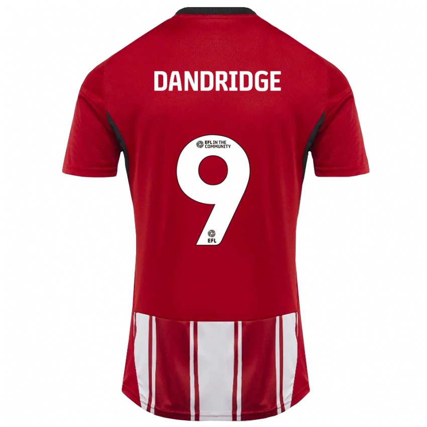 גברים Rebecca Dandridge #9 אדום לבן שחור ג'רזי ביתית 2025/26 חולצה קצרה