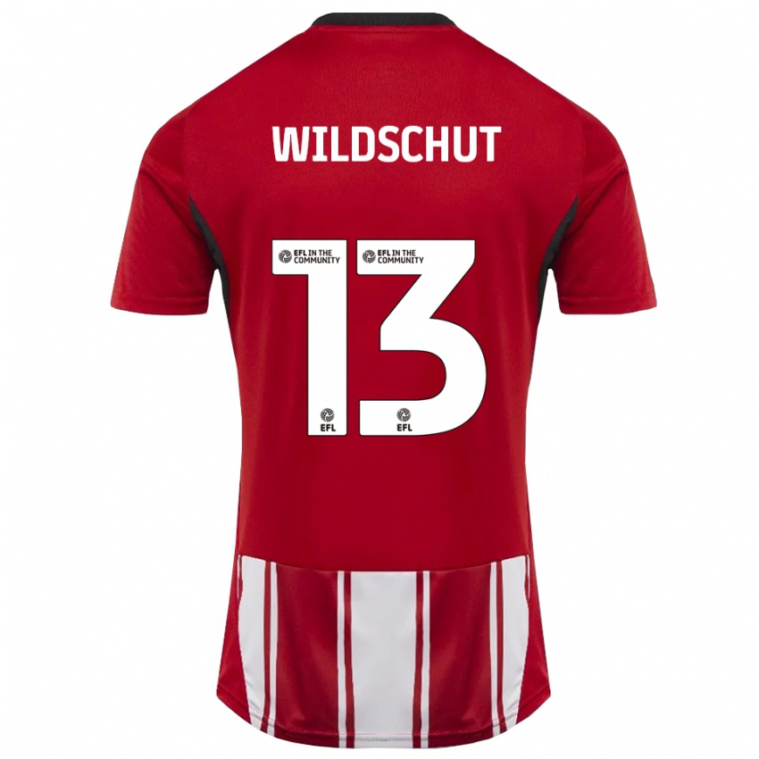 גברים יאניק וילדסחוט #13 אדום לבן שחור ג'רזי ביתית 2025/26 חולצה קצרה