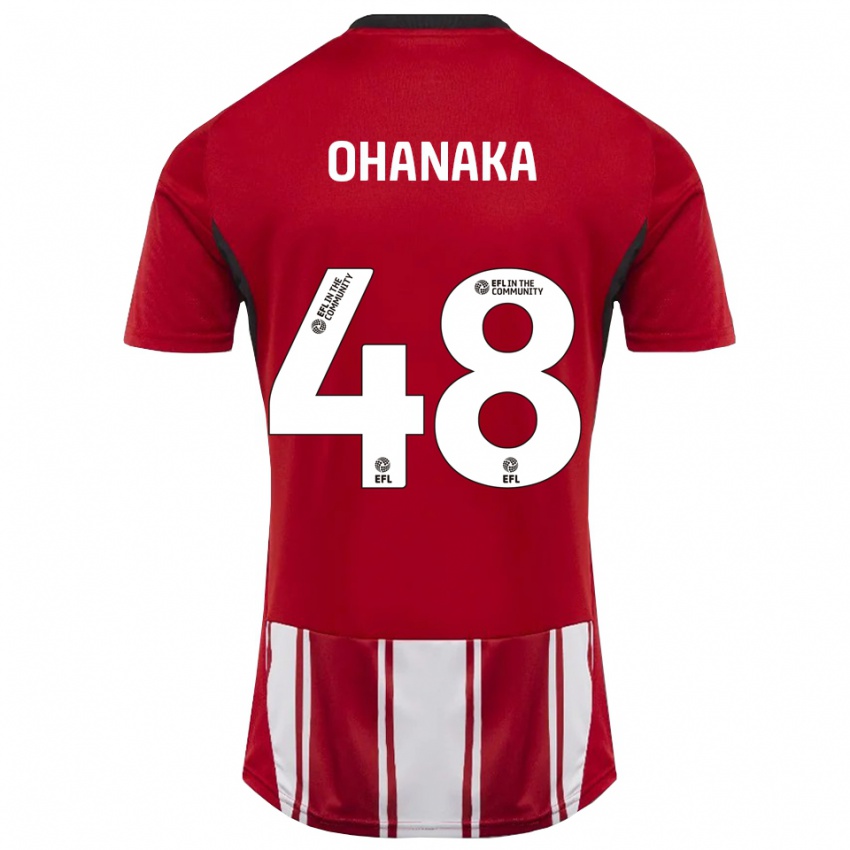 גברים סנטינו אוהנקה #48 אדום לבן שחור ג'רזי ביתית 2025/26 חולצה קצרה