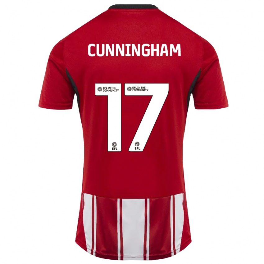 גברים Zoe Cunningham #17 אדום לבן שחור ג'רזי ביתית 2025/26 חולצה קצרה