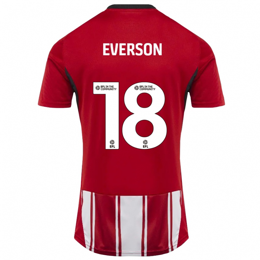 גברים Beth Everson #18 אדום לבן שחור ג'רזי ביתית 2025/26 חולצה קצרה