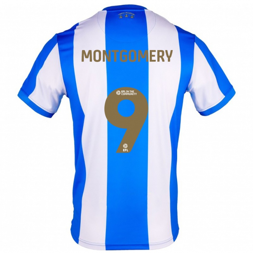 גברים ריה מונטגומרי #9 כחול לבן ג'רזי ביתית 2025/26 חולצה קצרה