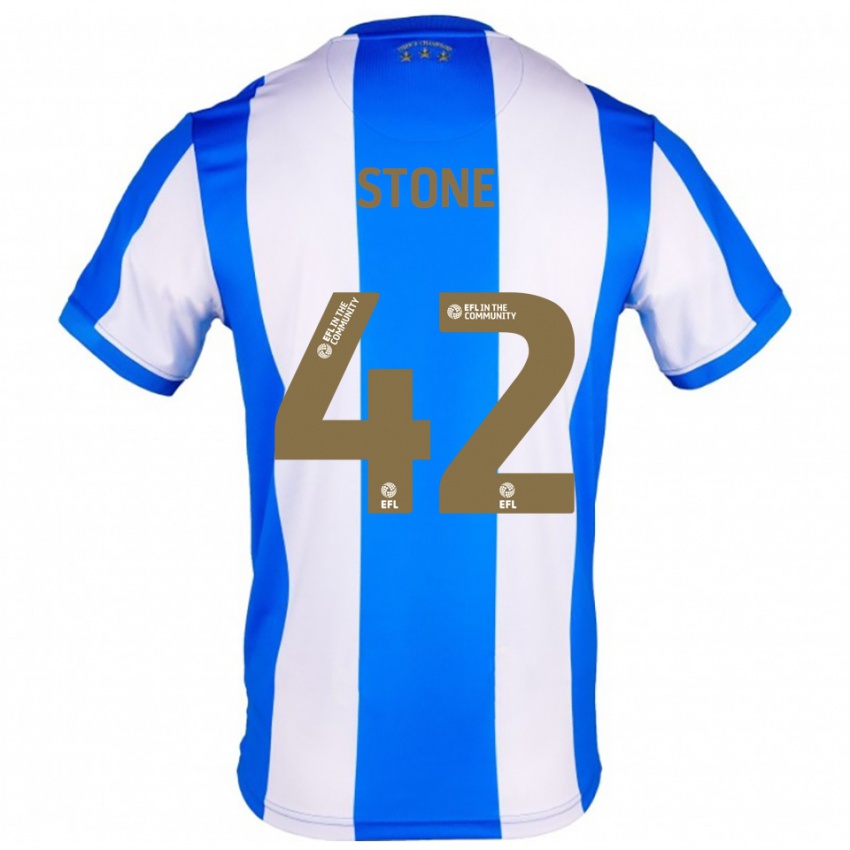 גברים Michael Stone #42 כחול לבן ג'רזי ביתית 2025/26 חולצה קצרה