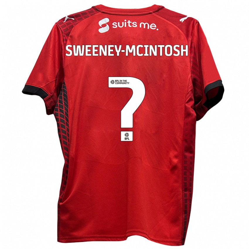 גברים Brogan Sweeney-Mcintosh #0 אדום שחור ג'רזי ביתית 2025/26 חולצה קצרה