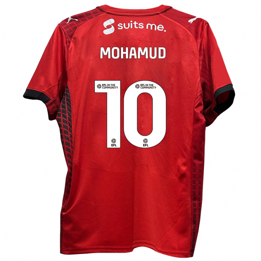 גברים Abdi Mohamud #10 אדום שחור ג'רזי ביתית 2025/26 חולצה קצרה