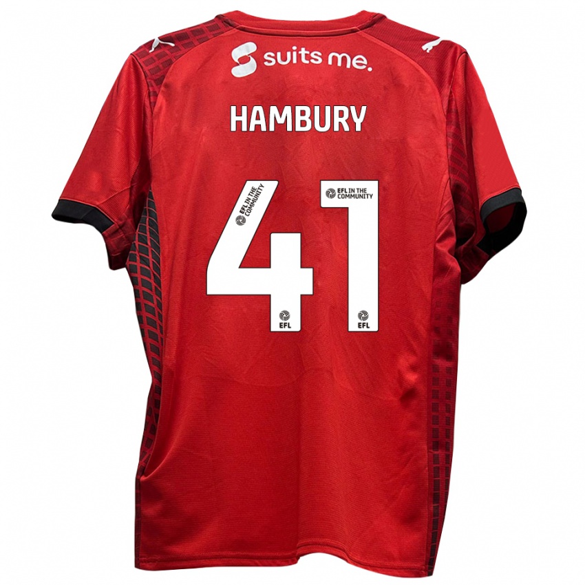 גברים זאק המבורי #41 אדום שחור ג'רזי ביתית 2025/26 חולצה קצרה