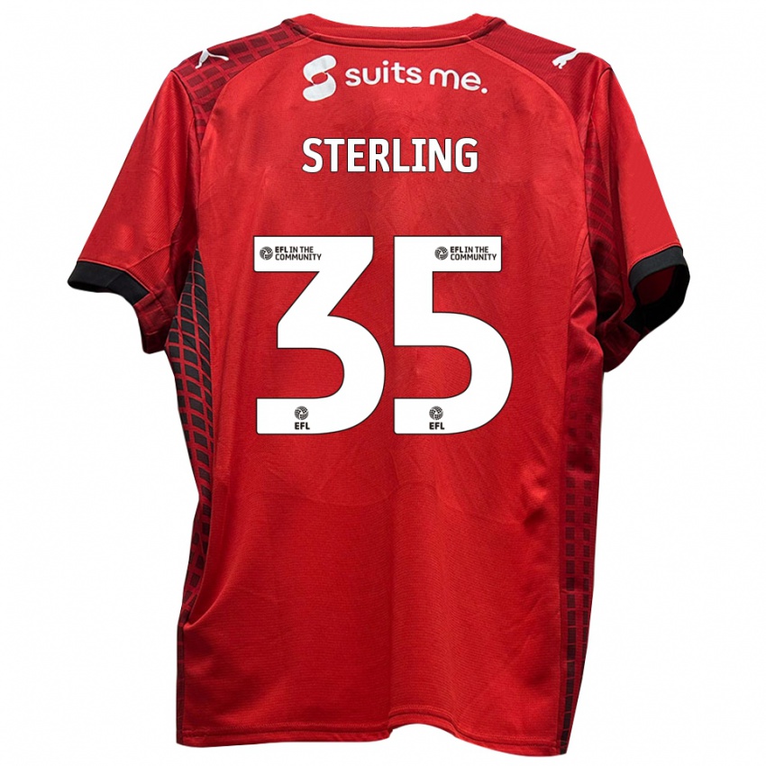 גברים Aaron Sterling #35 אדום שחור ג'רזי ביתית 2025/26 חולצה קצרה