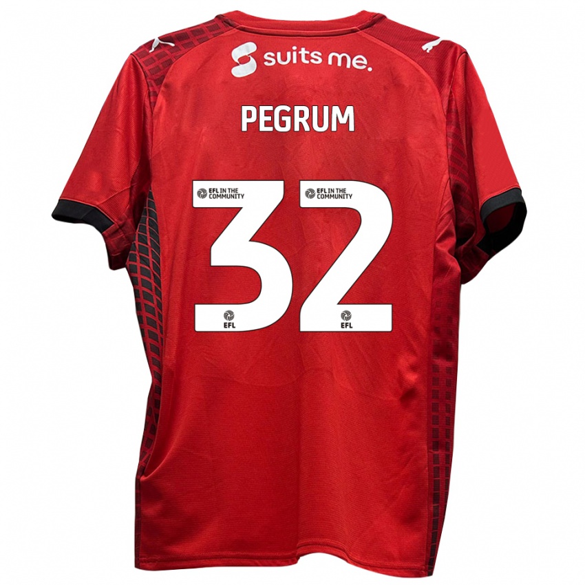 גברים Charlie Pegrum #32 אדום שחור ג'רזי ביתית 2025/26 חולצה קצרה