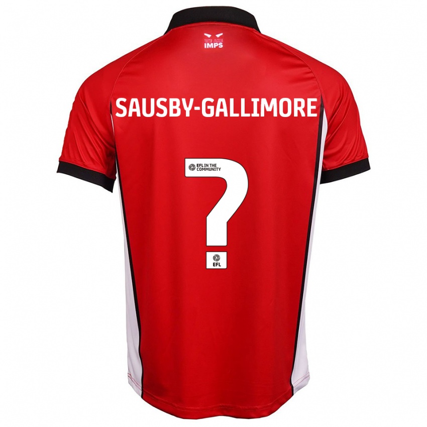 גברים Olivia Sausby-Gallimore #0 אדום לבן ג'רזי ביתית 2025/26 חולצה קצרה