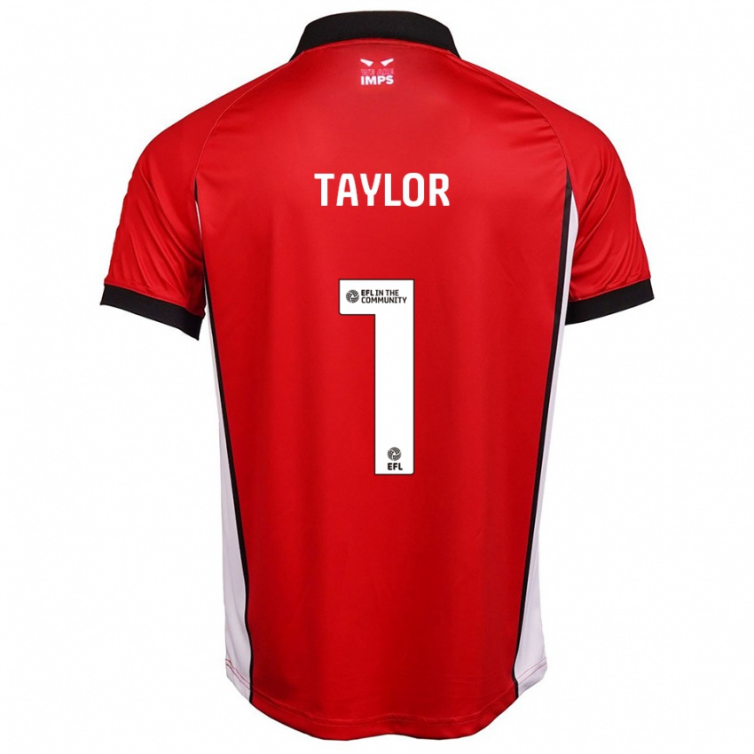 גברים Jaden Taylor #1 אדום לבן ג'רזי ביתית 2025/26 חולצה קצרה