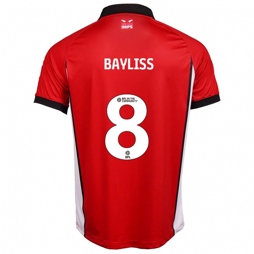גברים טום בייליס #8 אדום לבן ג'רזי ביתית 2025/26 חולצה קצרה