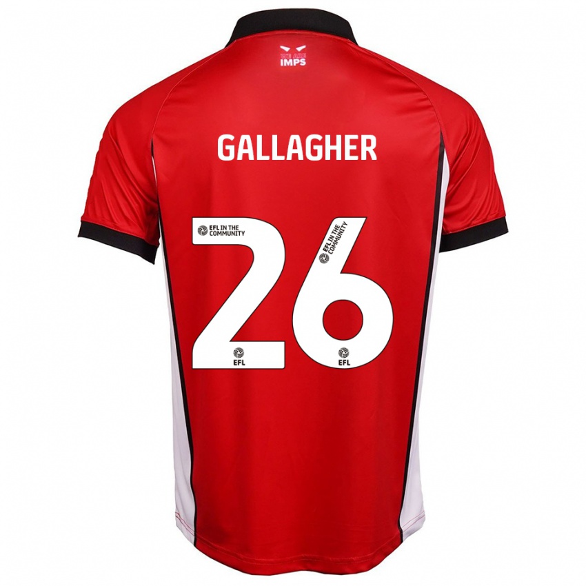 גברים אויסין גלאגר #26 אדום לבן ג'רזי ביתית 2025/26 חולצה קצרה