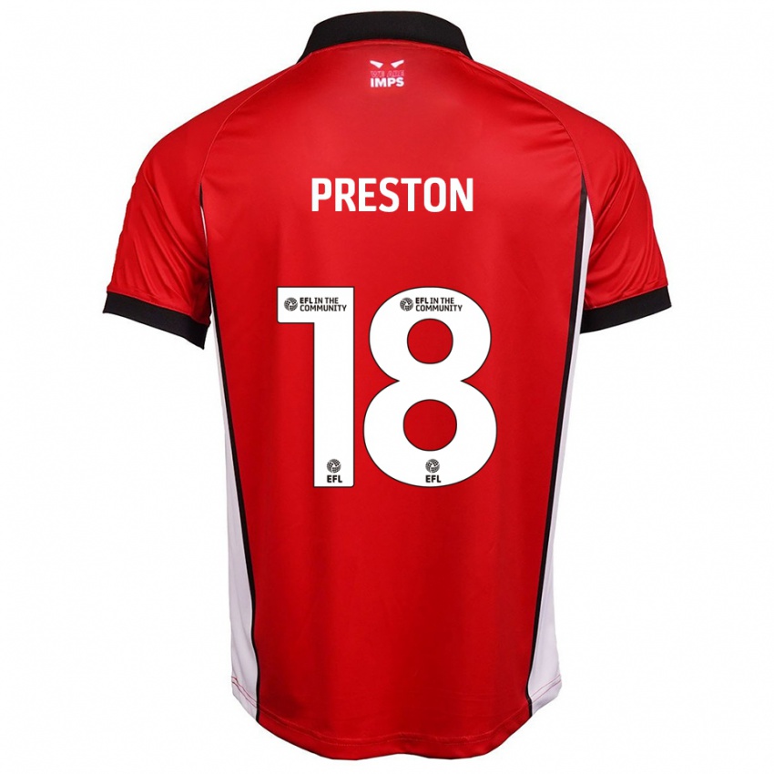 גברים Rory Preston #18 אדום לבן ג'רזי ביתית 2025/26 חולצה קצרה