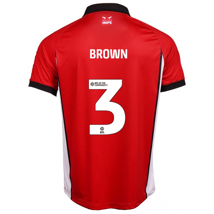 גברים ג׳יידן בראון #3 אדום לבן ג'רזי ביתית 2025/26 חולצה קצרה