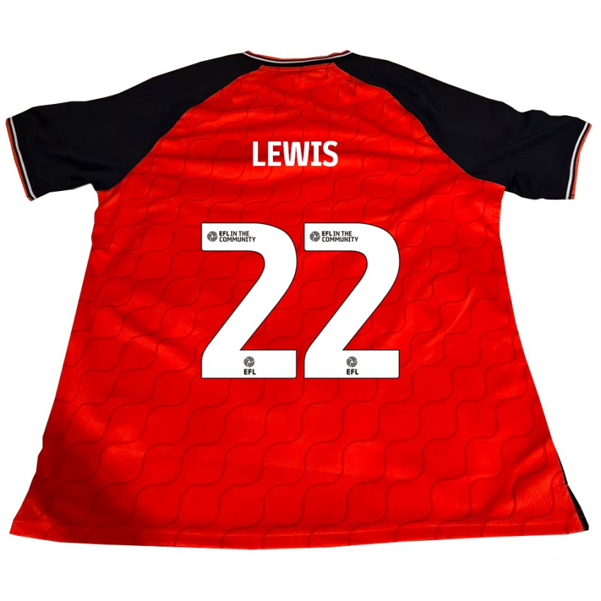 גברים Shanice Lewis #22 כתום שחור לבן ג'רזי ביתית 2025/26 חולצה קצרה