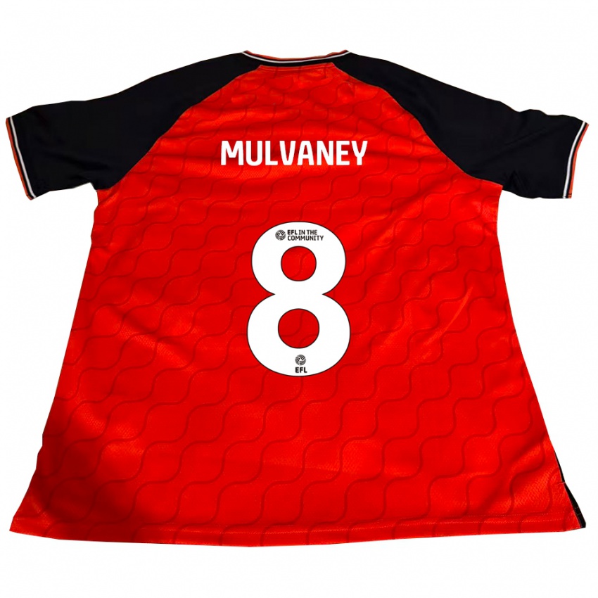 גברים Elizabeth Mulvaney #8 כתום שחור לבן ג'רזי ביתית 2025/26 חולצה קצרה