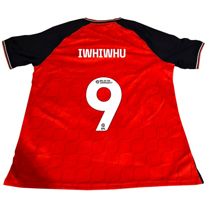 גברים Jordan Iwhiwhu #9 כתום שחור לבן ג'רזי ביתית 2025/26 חולצה קצרה