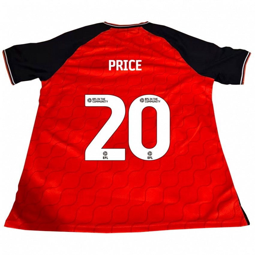 גברים Erin Price #20 כתום שחור לבן ג'רזי ביתית 2025/26 חולצה קצרה