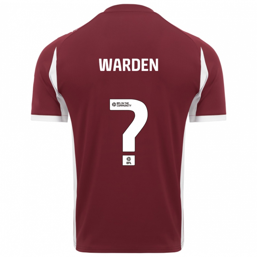 גברים Darcy Warden #0 בורדו לבן ג'רזי ביתית 2025/26 חולצה קצרה