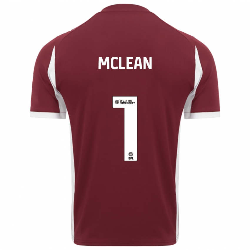 גברים Katie Mclean #1 בורדו לבן ג'רזי ביתית 2025/26 חולצה קצרה