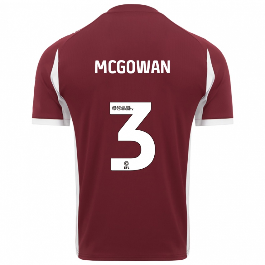 גברים ארון מקגוואן #3 בורדו לבן ג'רזי ביתית 2025/26 חולצה קצרה