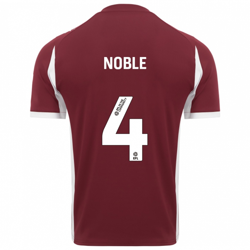 גברים Fay Noble #4 בורדו לבן ג'רזי ביתית 2025/26 חולצה קצרה