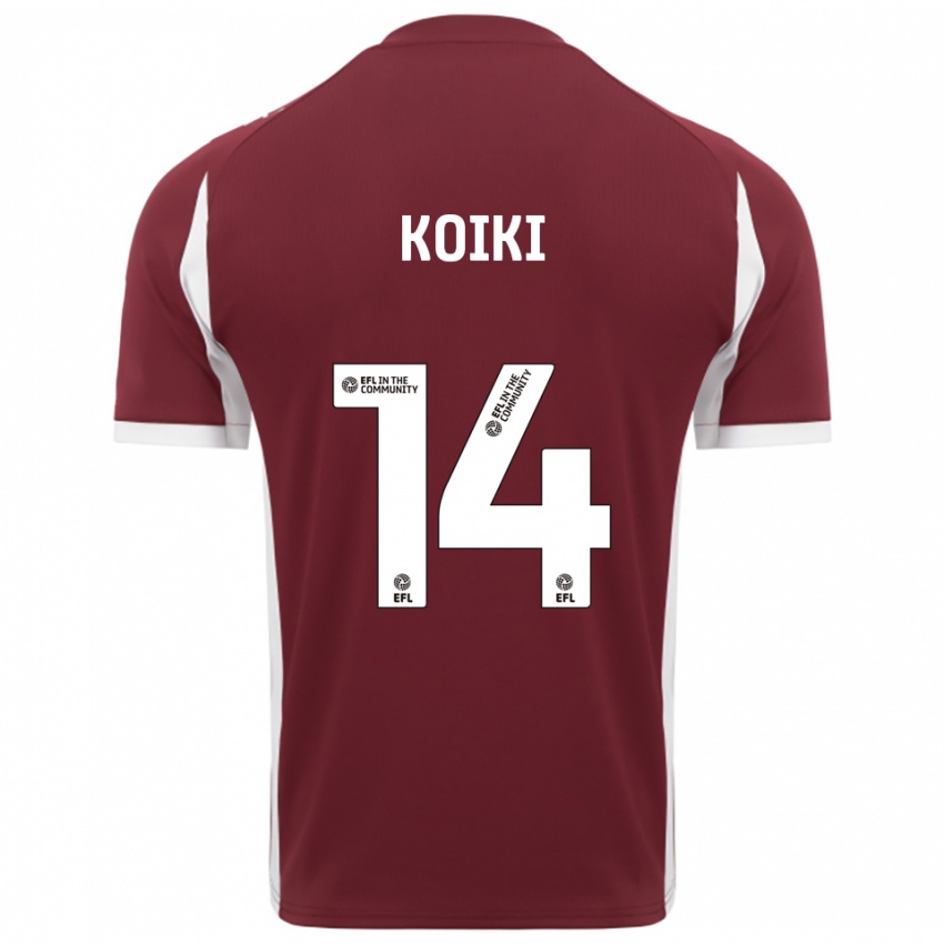 גברים עלי קויקי #14 בורדו לבן ג'רזי ביתית 2025/26 חולצה קצרה