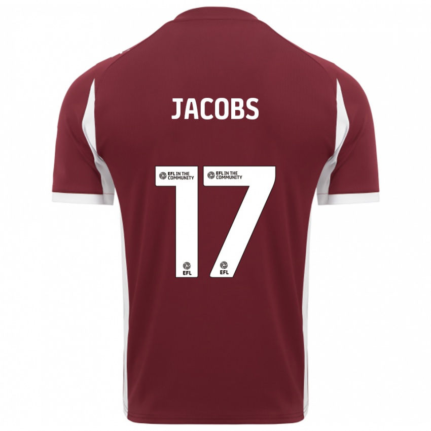 גברים Michael Jacobs #17 בורדו לבן ג'רזי ביתית 2025/26 חולצה קצרה