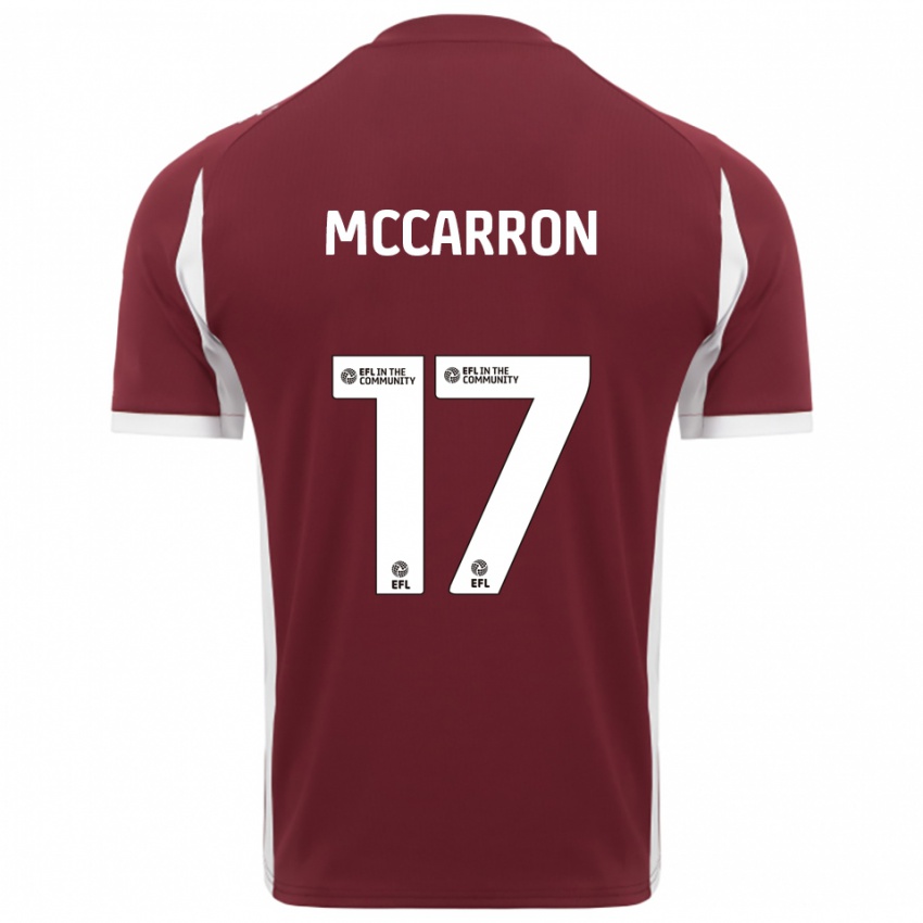 גברים ליאם מקארון #17 בורדו לבן ג'רזי ביתית 2025/26 חולצה קצרה