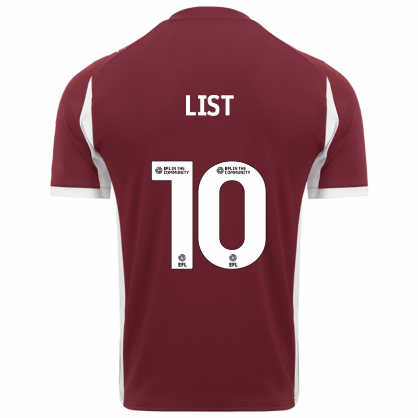 גברים אליוט ליסט #10 בורדו לבן ג'רזי ביתית 2025/26 חולצה קצרה