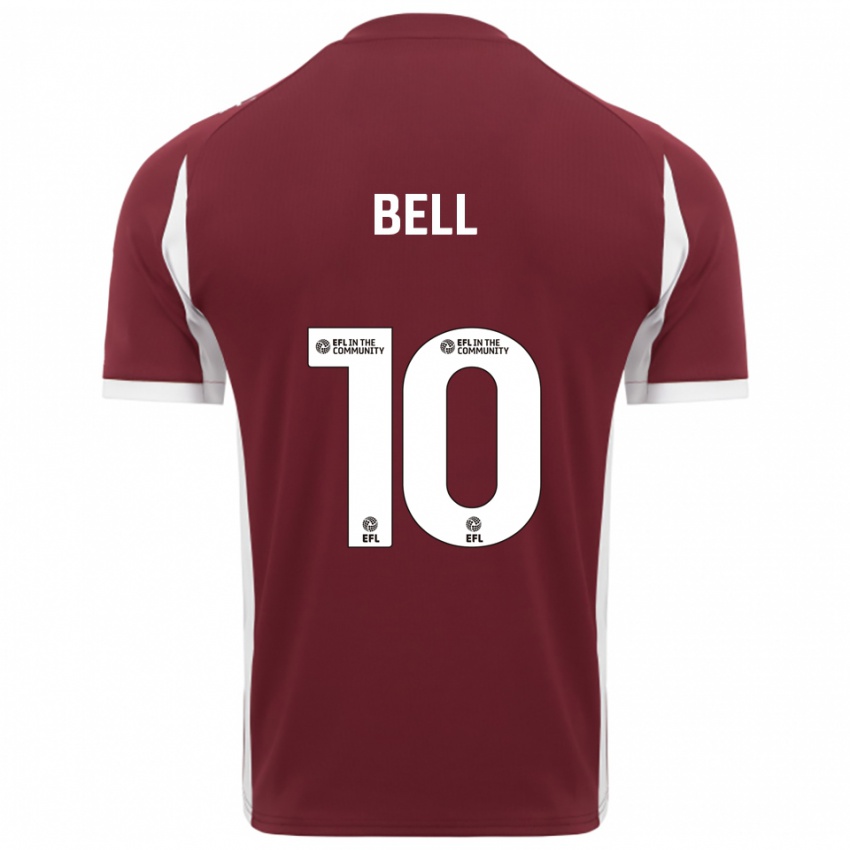 גברים Jade Bell #10 בורדו לבן ג'רזי ביתית 2025/26 חולצה קצרה