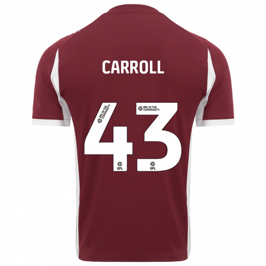 גברים Charlie Carroll #43 בורדו לבן ג'רזי ביתית 2025/26 חולצה קצרה