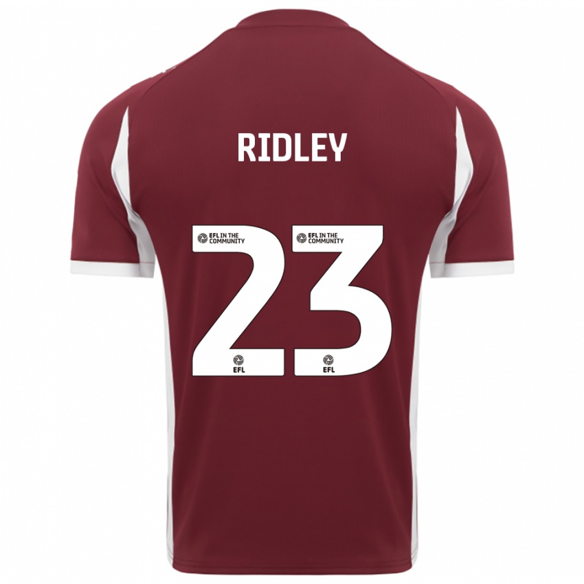 גברים Paige Ridley #23 בורדו לבן ג'רזי ביתית 2025/26 חולצה קצרה